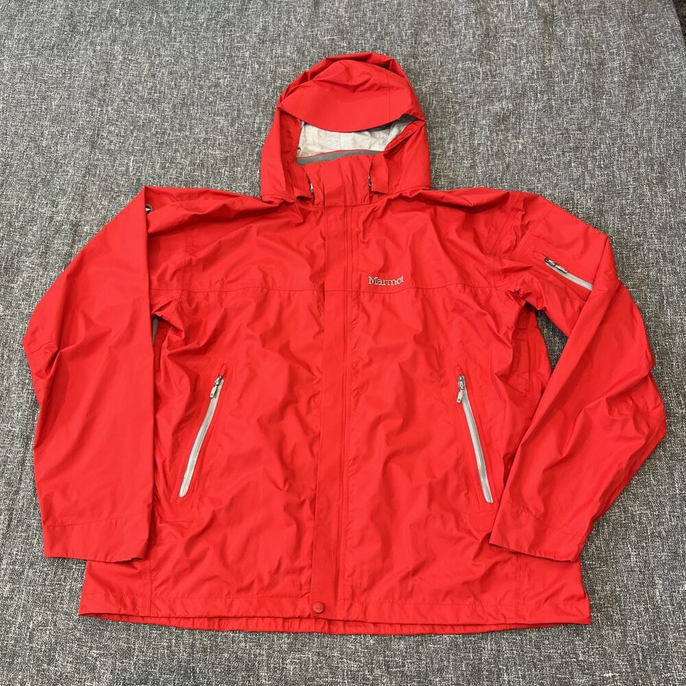 Marmot Rain Jacket Mens Size XXL Red Waterproof Membrain Hooded Breathable Shell